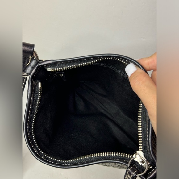 Coach Soho Signature Mini C Jacquard/Leather Crossbody Swingpack Bag Black Y2K - Picture 5 of 12